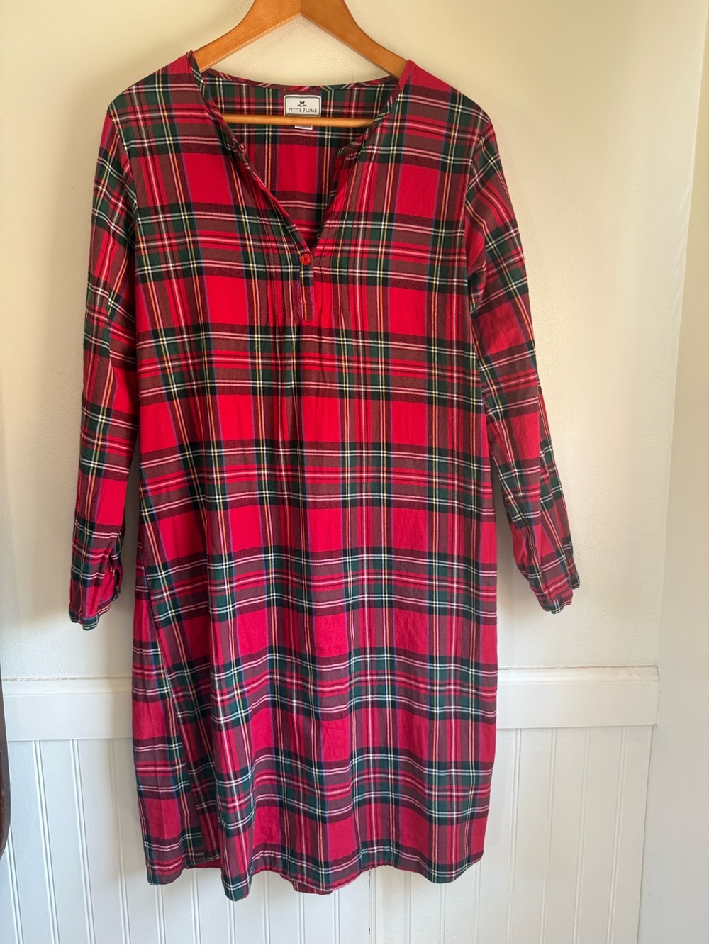 Petite Plume Nightgown, size medium, red plaid - Picture 2 of 9